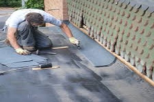 Kitchen extension roof felted with torch on felt in Urmston Manchester